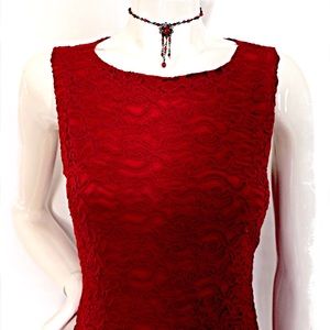 Red lace sleeveless top